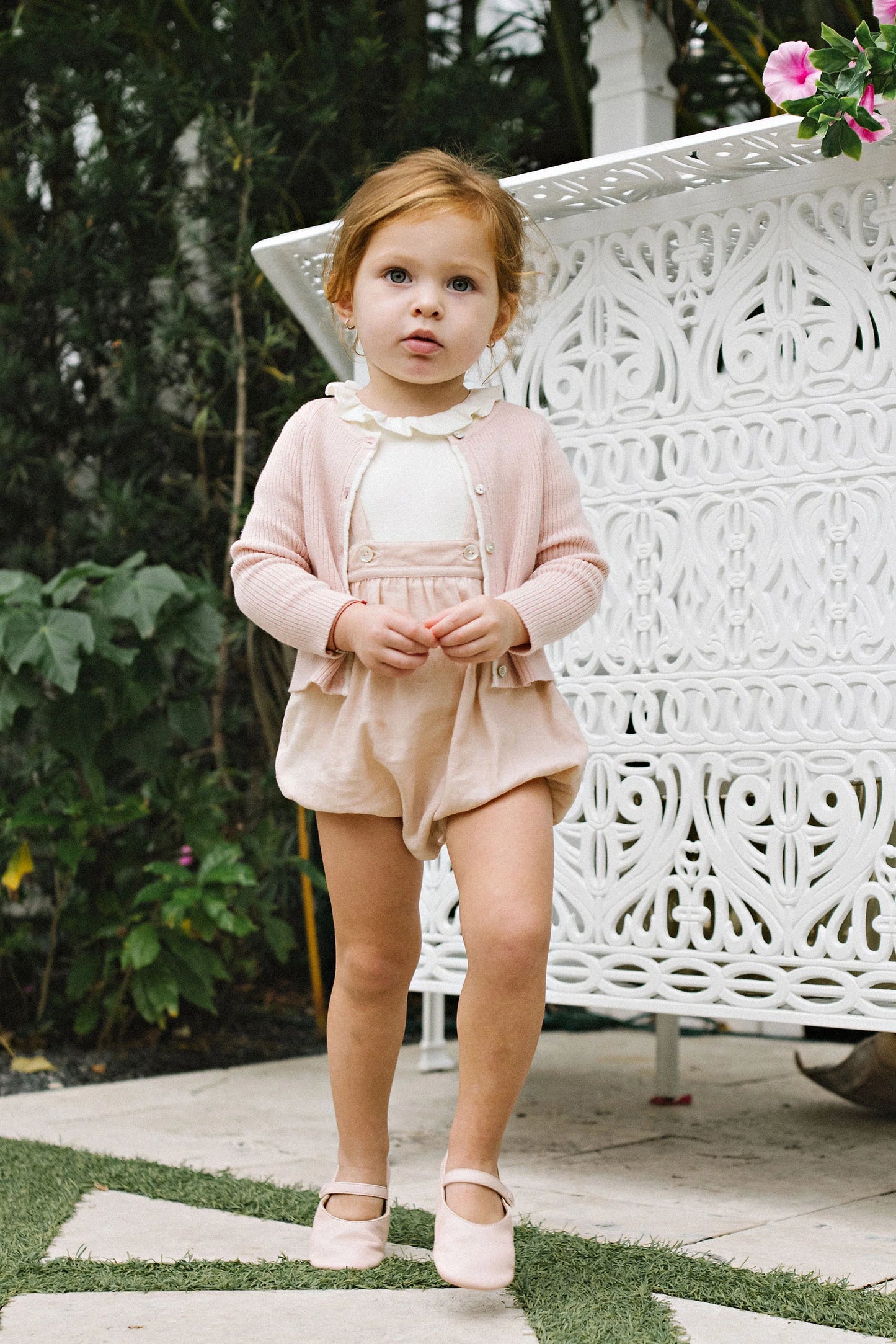 Linen Suspender Bloomers- Bud Pink