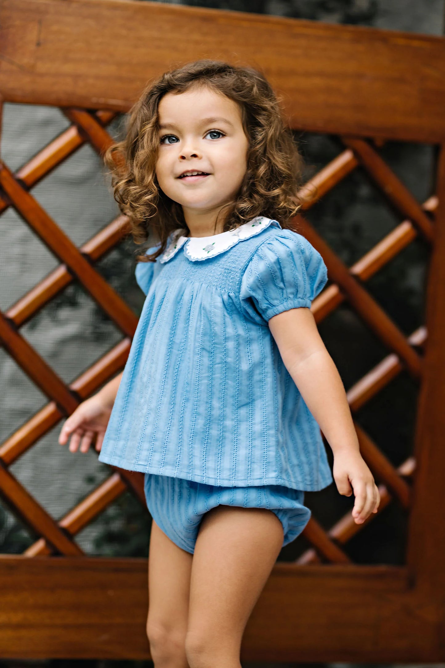 Smocked Set- Fresh Blue
