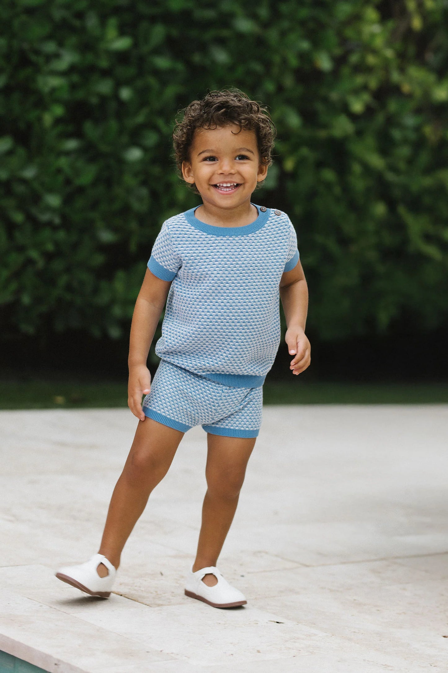 Multi Knit Crewneck Set- Fresh Blue