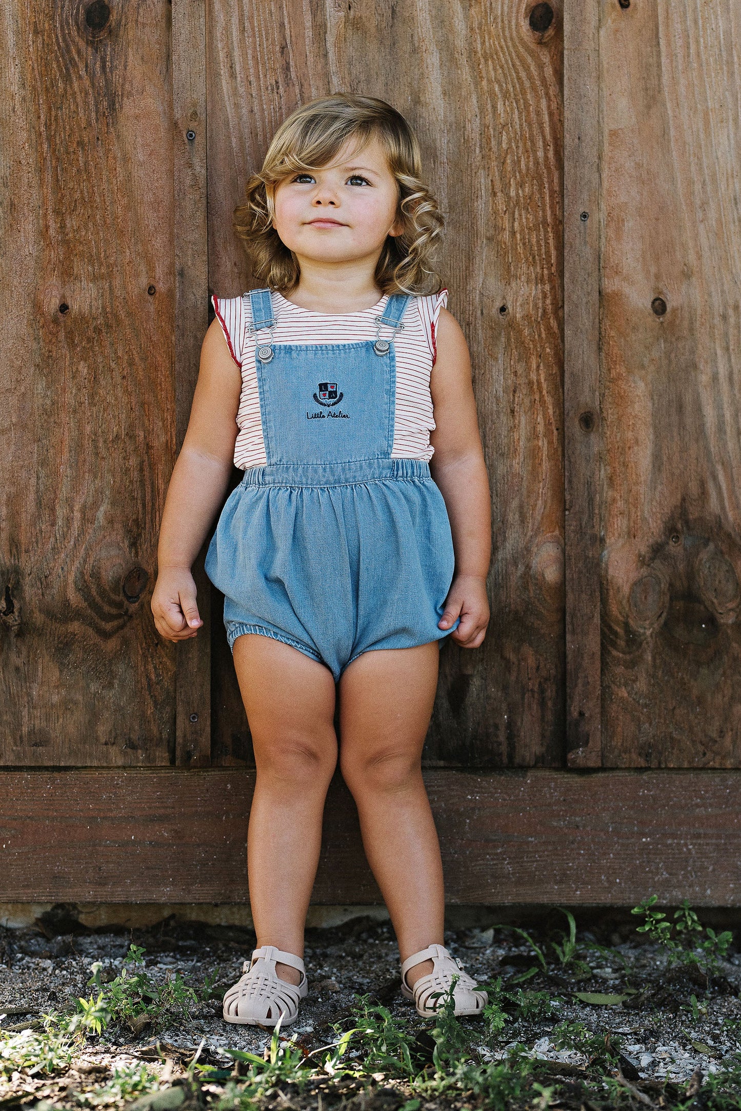 Denim City Flutter Tank- Red Stripe
