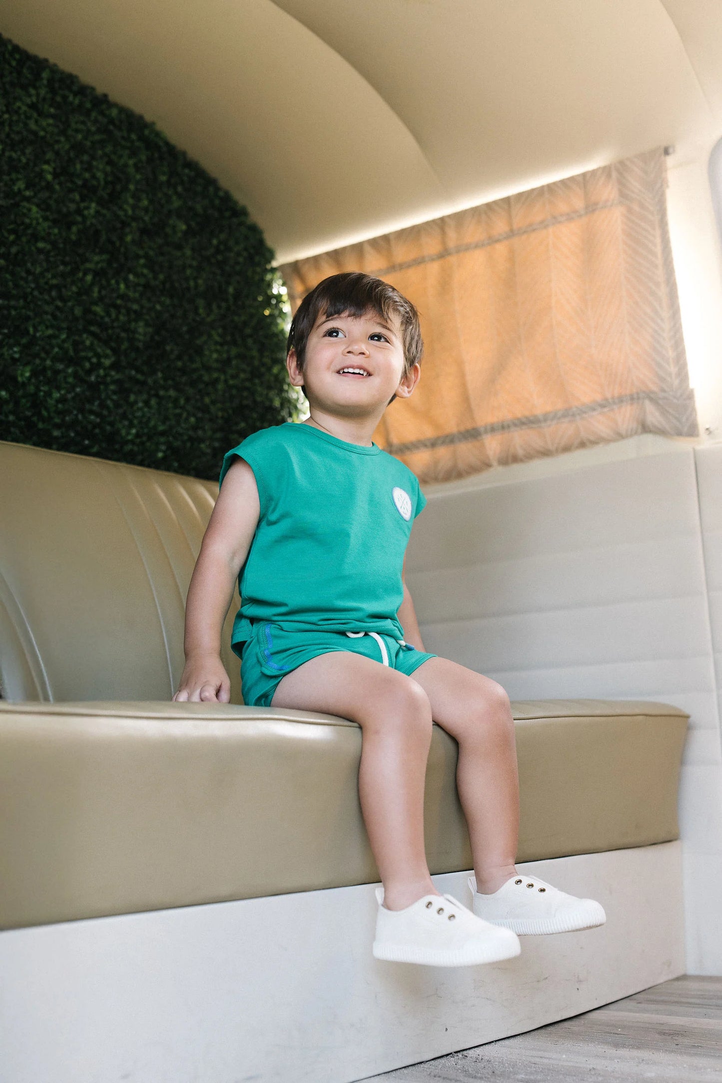 Boating Crew Boys Shorts- Electric Green