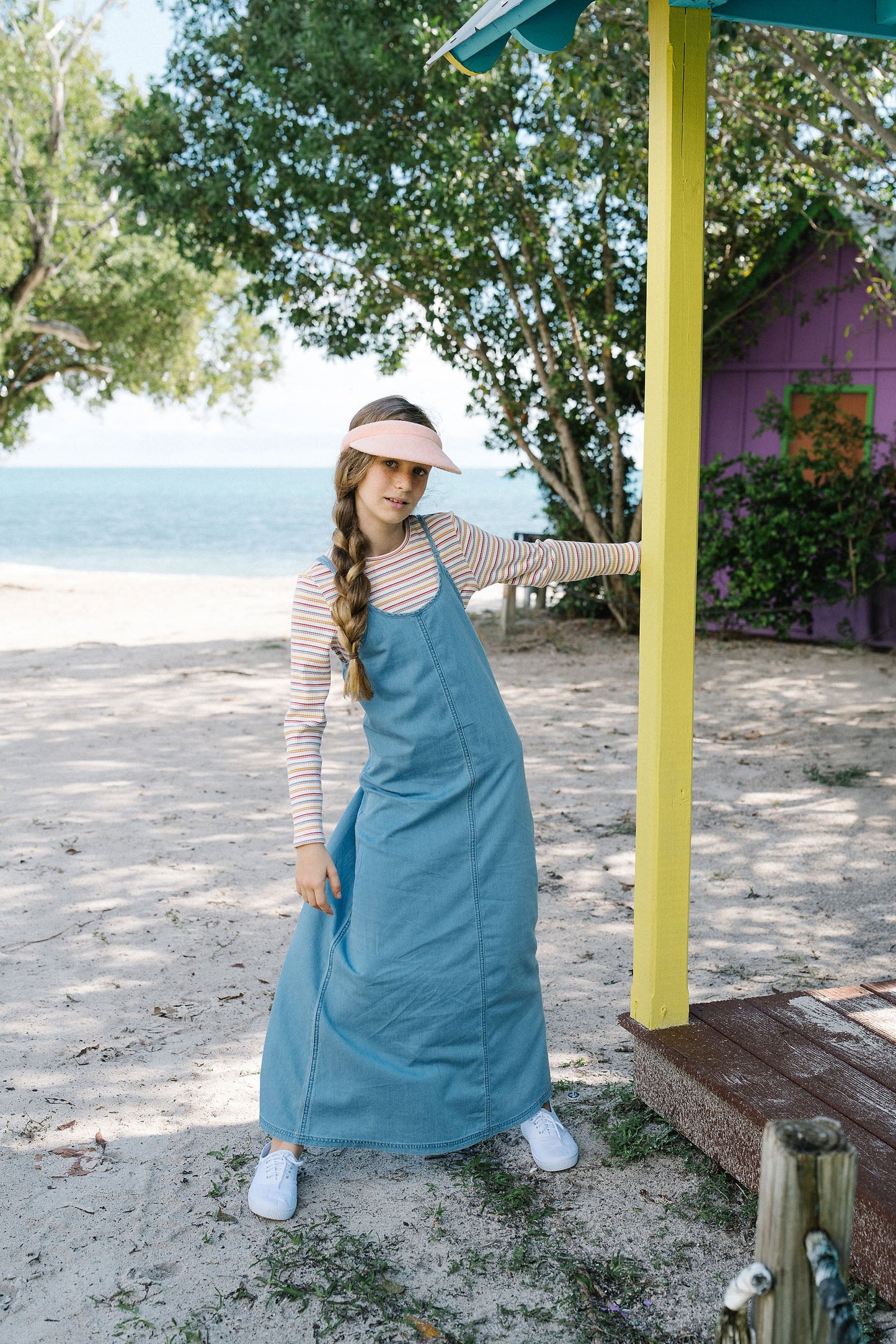 Denim Maxi Slip Dress - Blue Tencel