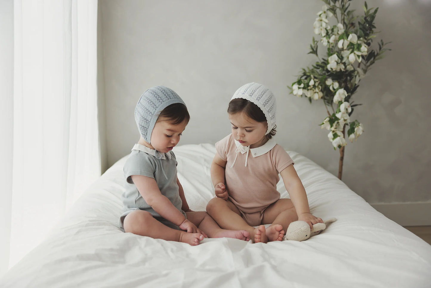 Sweetheart Collar Romper- Light Blue