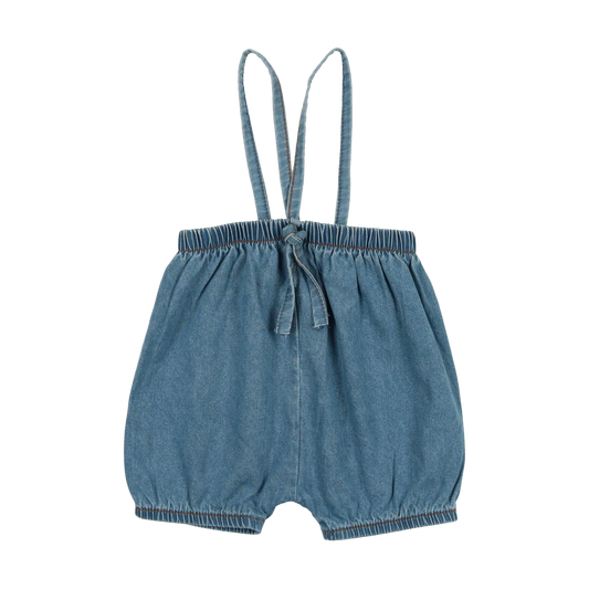 Denim Suspender Shorts- Denim Tencel