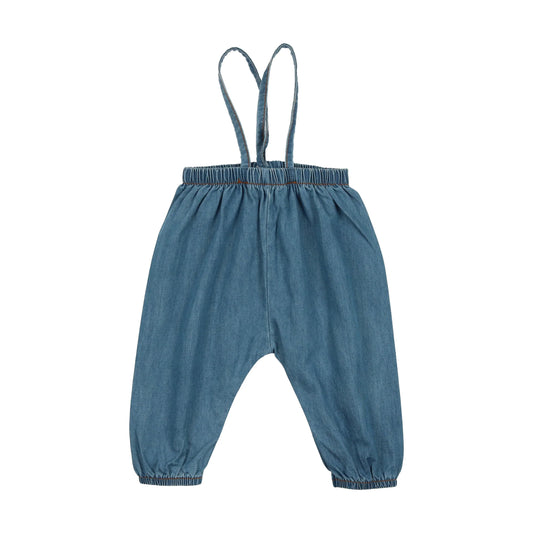 Denim Suspender Pants- Denim Tencel
