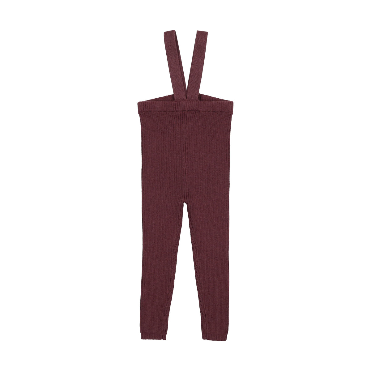 Knit Suspender Leggings- Burgundy