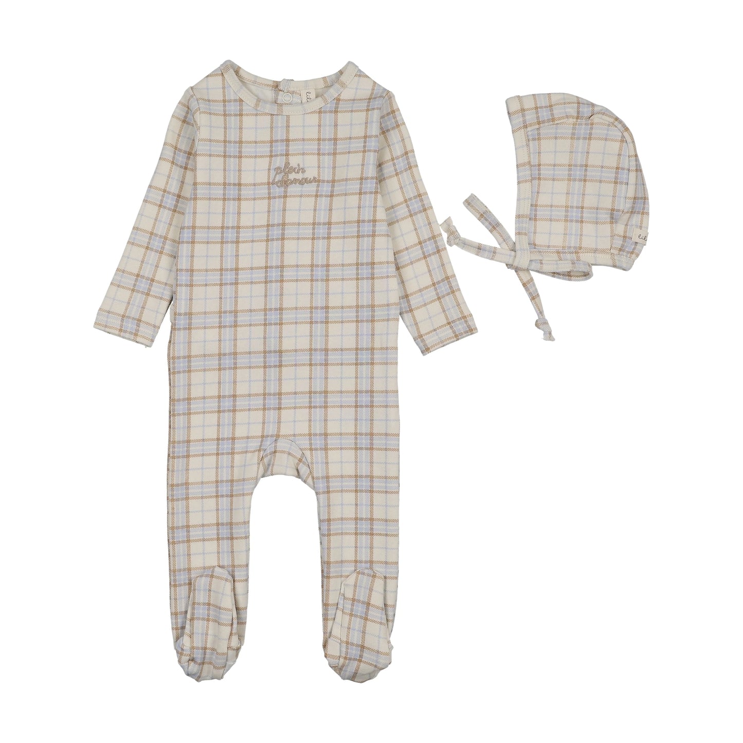 Tartan print footie set