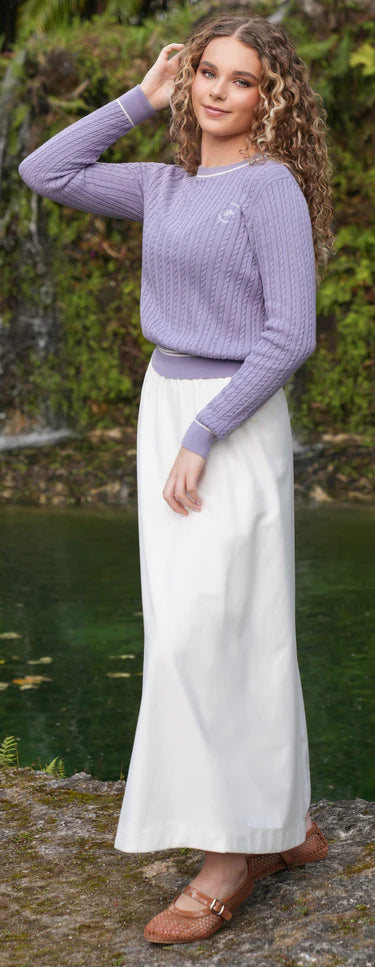 Purple Ruth Cable Sweater