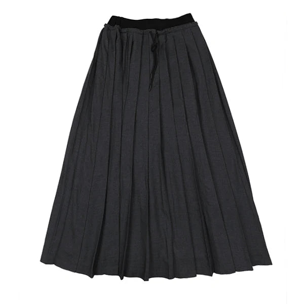 Ola Pleated Charcoal Skirt