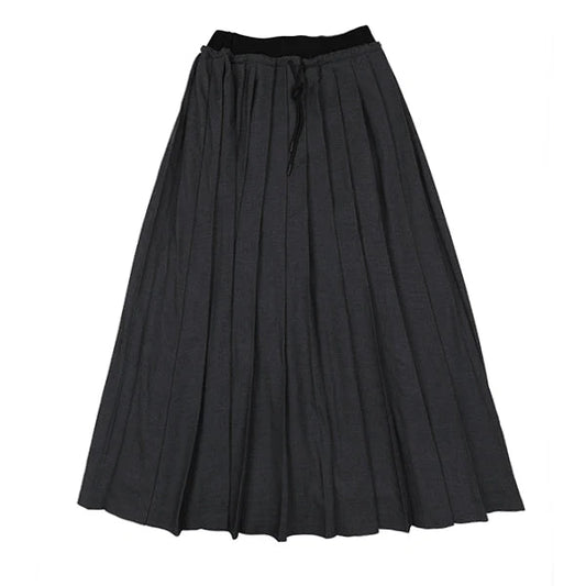 Ola Pleated Charcoal Skirt