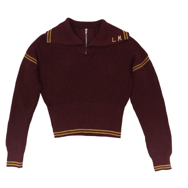 Demi Half Zip Wine Sweater
