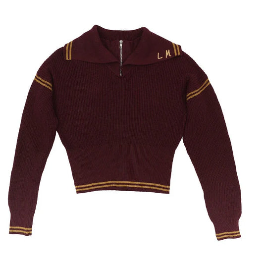 Demi Half Zip Wine Sweater