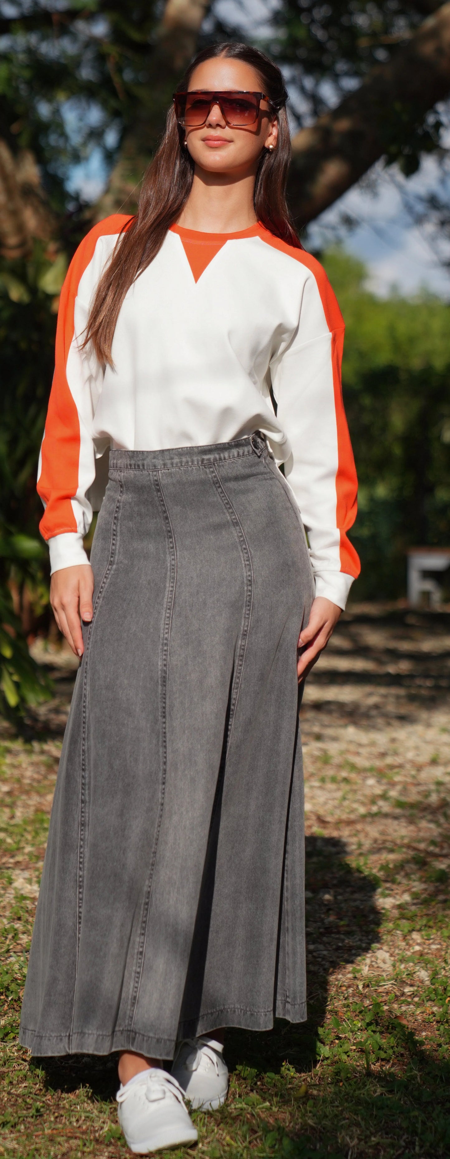 Orange Lumi Colorblock Sweatshirt