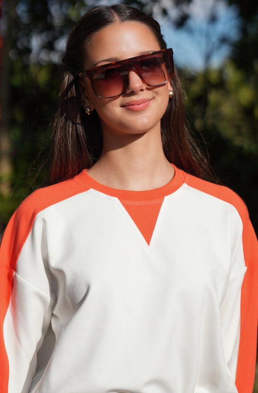 Orange Lumi Colorblock Sweatshirt