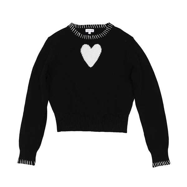 Bryn Heart Black Sweater