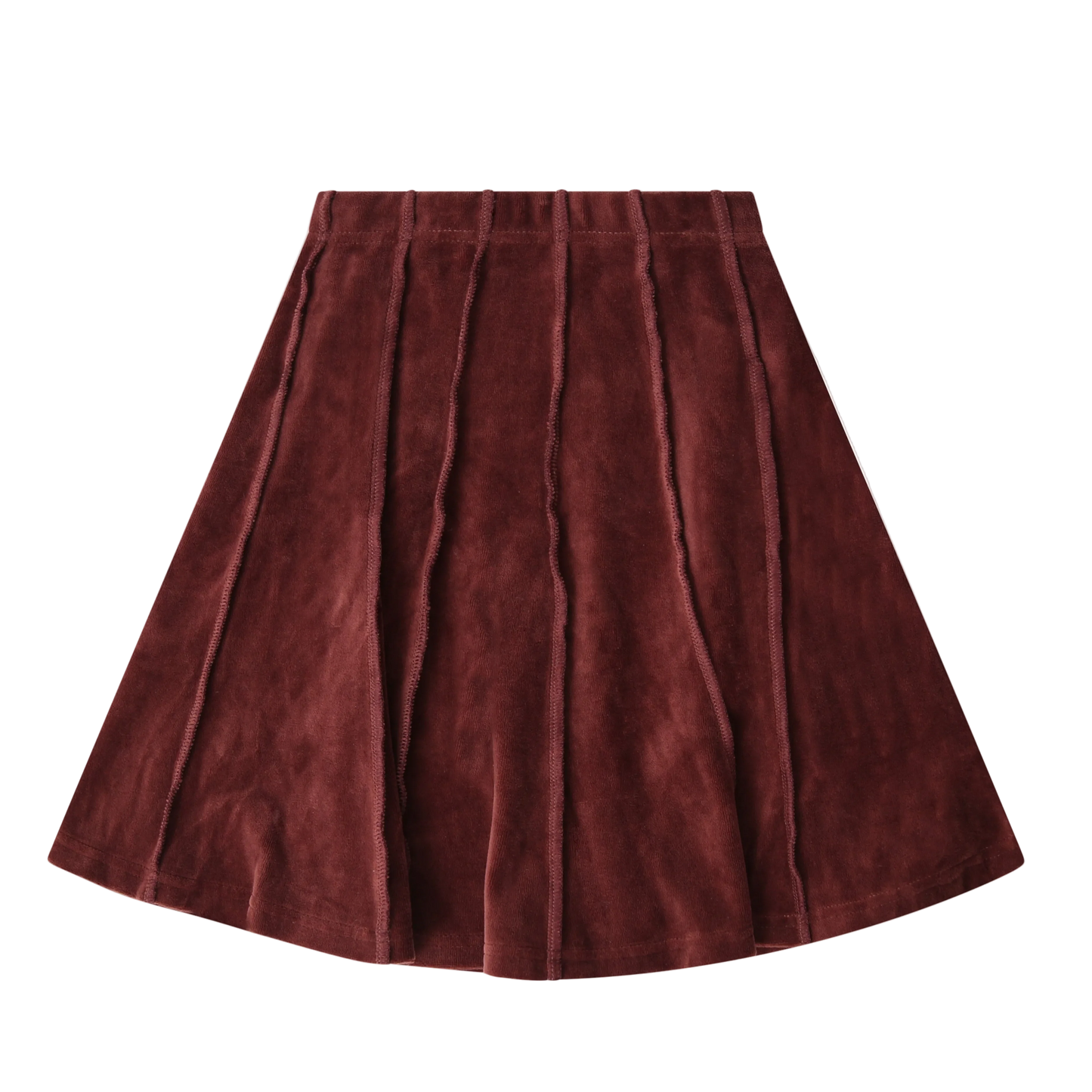 Burgundy Velour Panel Skirt