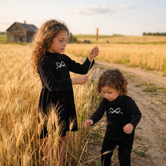 Embroidered Bow Overalls