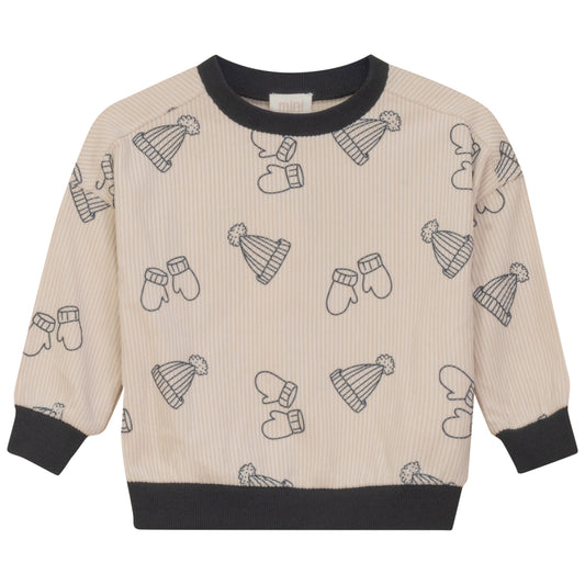 CORDUROY PRINT SWEATSHIRT