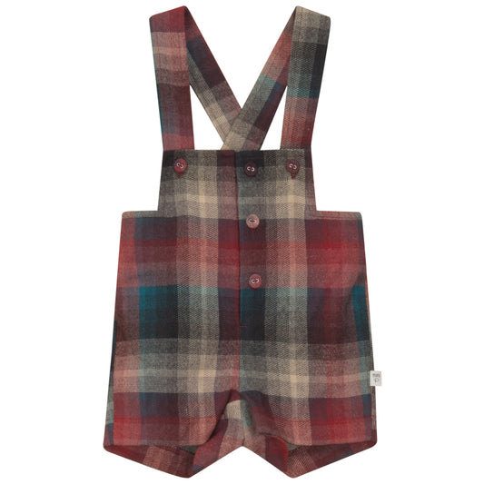 BUTTON DETAIL PLAID OVERALL with CHUNKY SWEATER