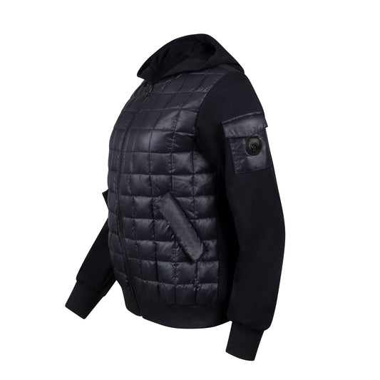 Teen Quilted Knit Jacket - Shiny Black