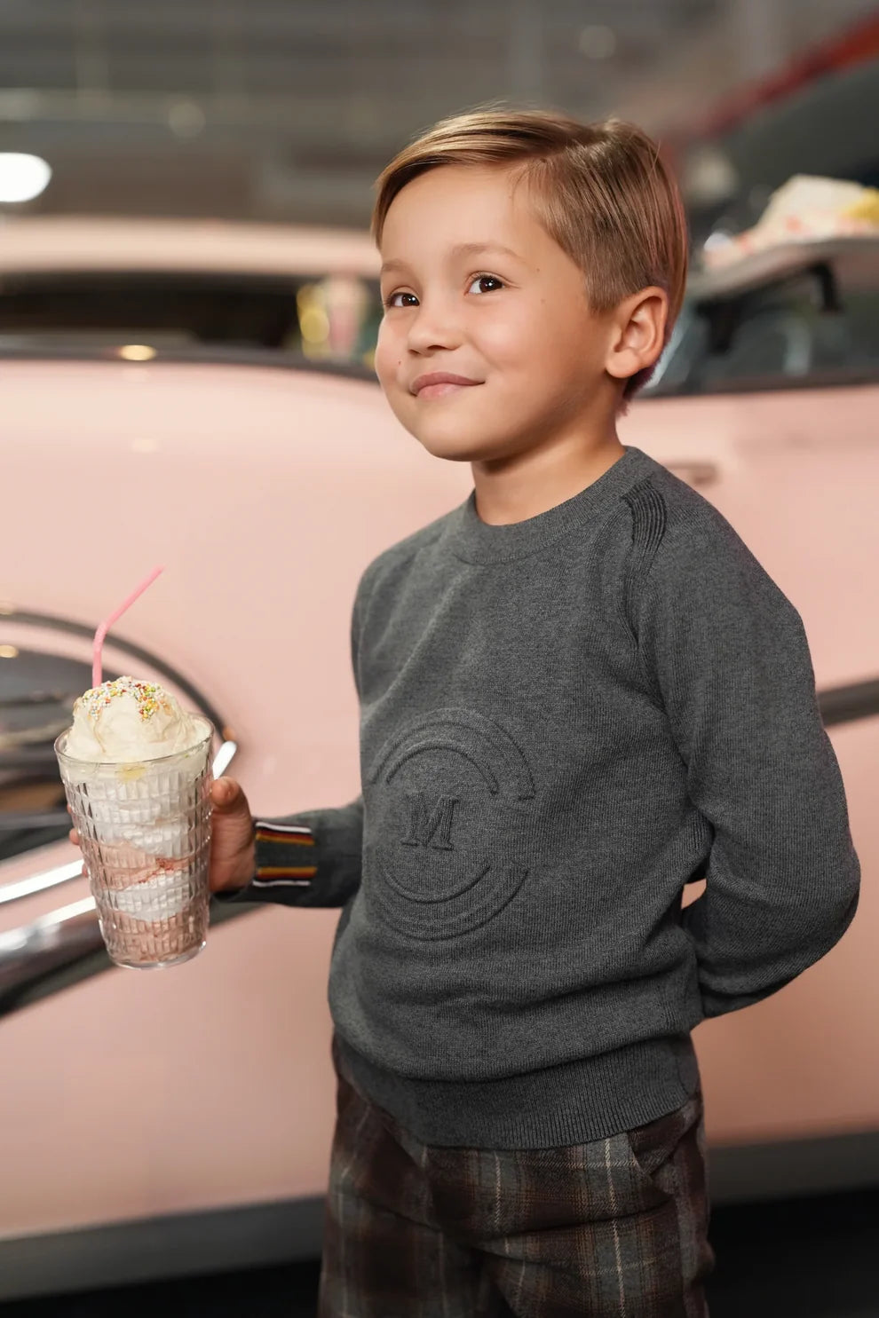 Rufus Charcoal Centre Logo Sweater