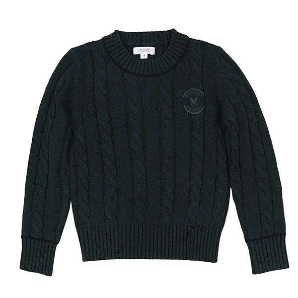 Archer Teal Piped Cable Sweater