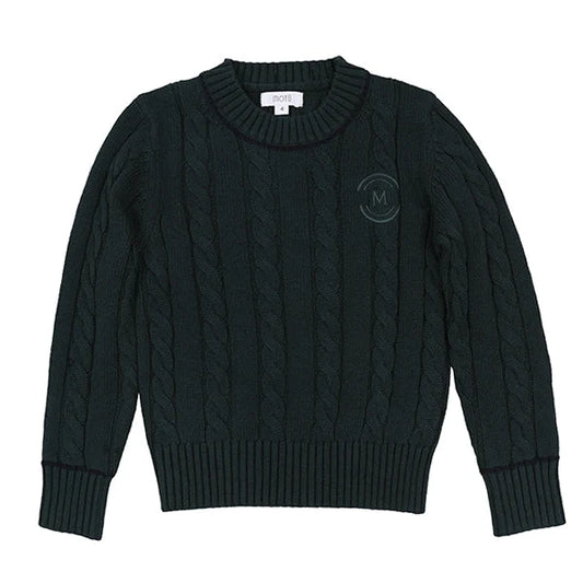 Archer Teal Piped Cable Sweater