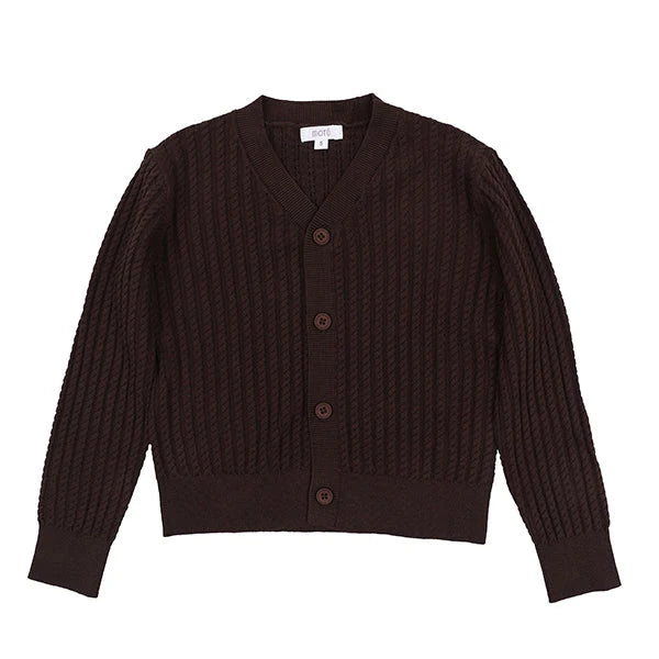 Walter Cocoa Cable Cardigan
