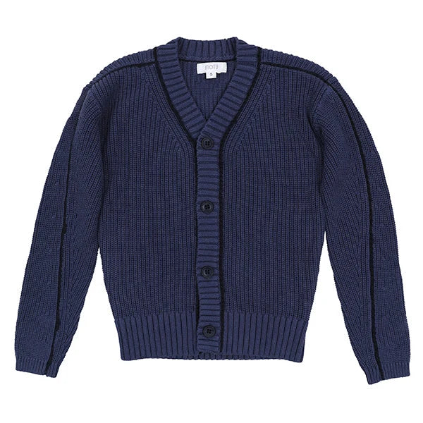 Bo Blue Piped Cardigan