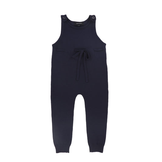 Bow Knit Overalls - Navy