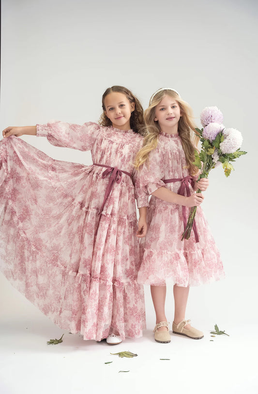 Mauve Tulle Dress Midi Length
