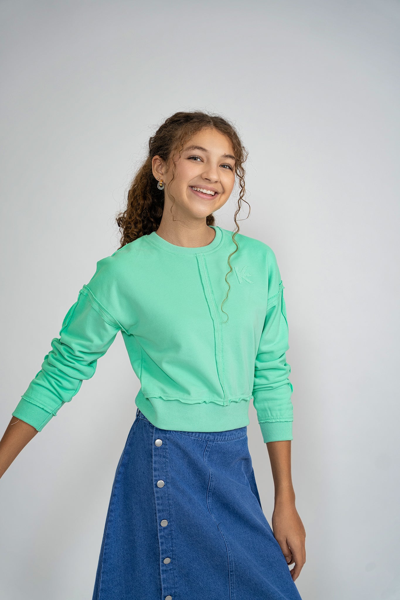 Raw Edged Mint Sweatshirt