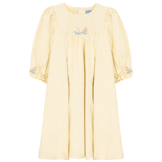 Pale Banana Pintucks Dress