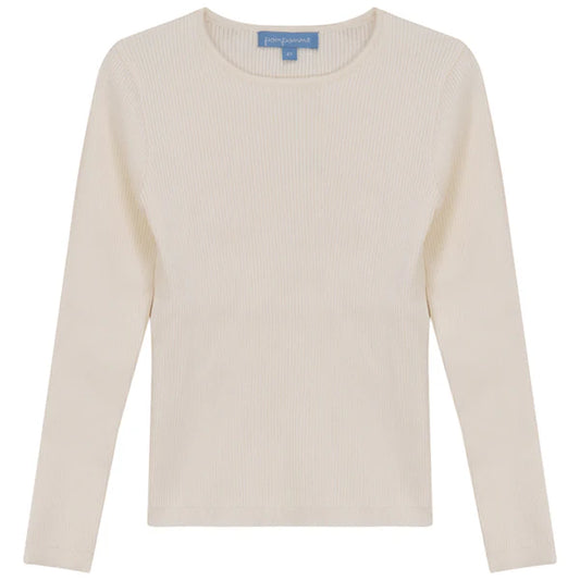 Wool Jumper and Ribbed Top- Cream
