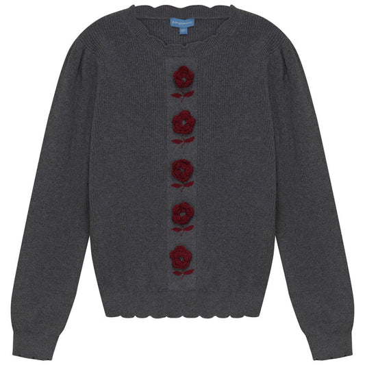 Embroidered Sweater Flower