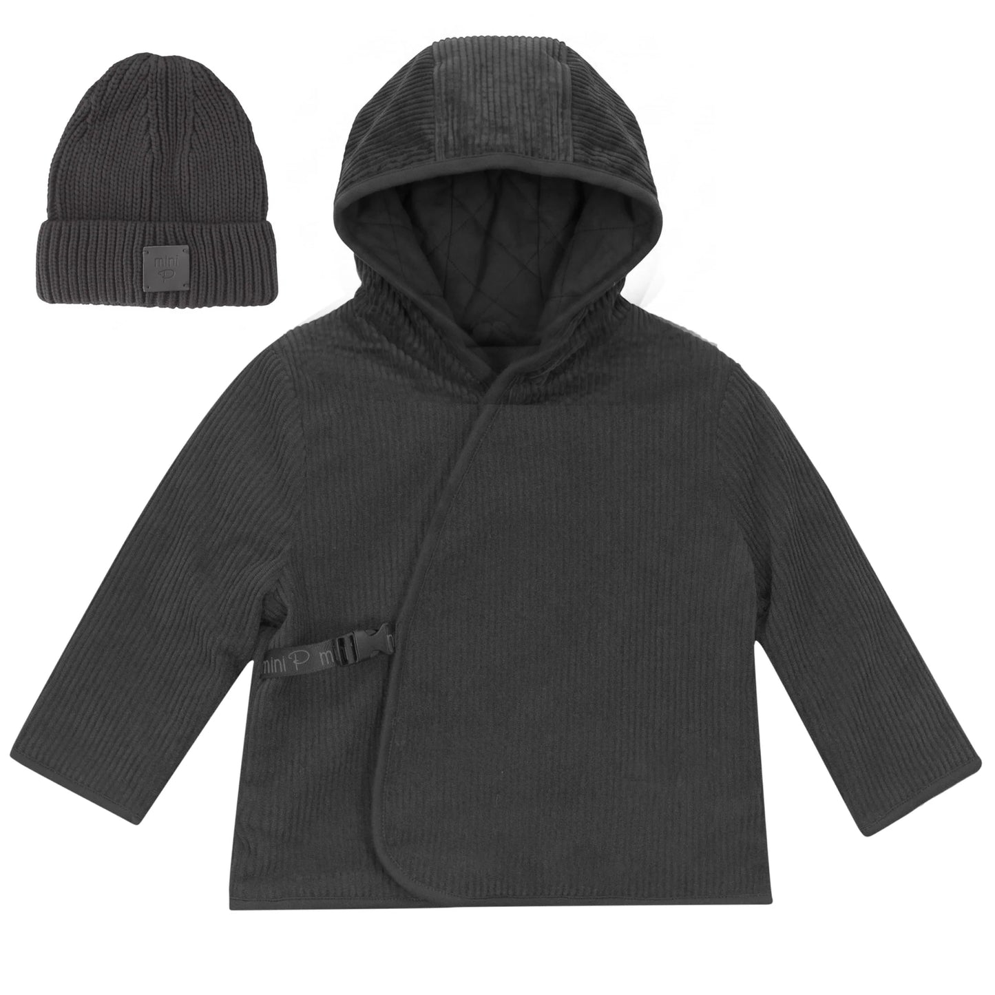 CHUNKY CORDUROY JACKET AND HAT- Grey