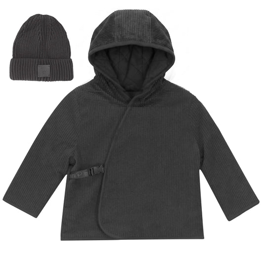 CHUNKY CORDUROY JACKET AND HAT- Grey