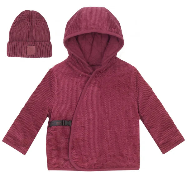 CHUNKY CORDUROY JACKET AND HAT- Red
