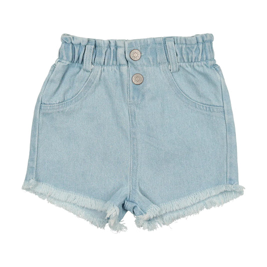 Paperbag Shorts- Light Wash