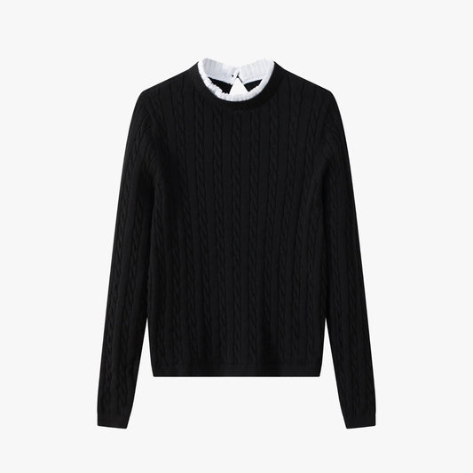 Cabled Sweater - Black