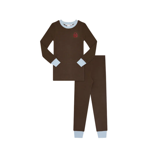 Brown/Lt Blue Chestnut Locket Pajamas