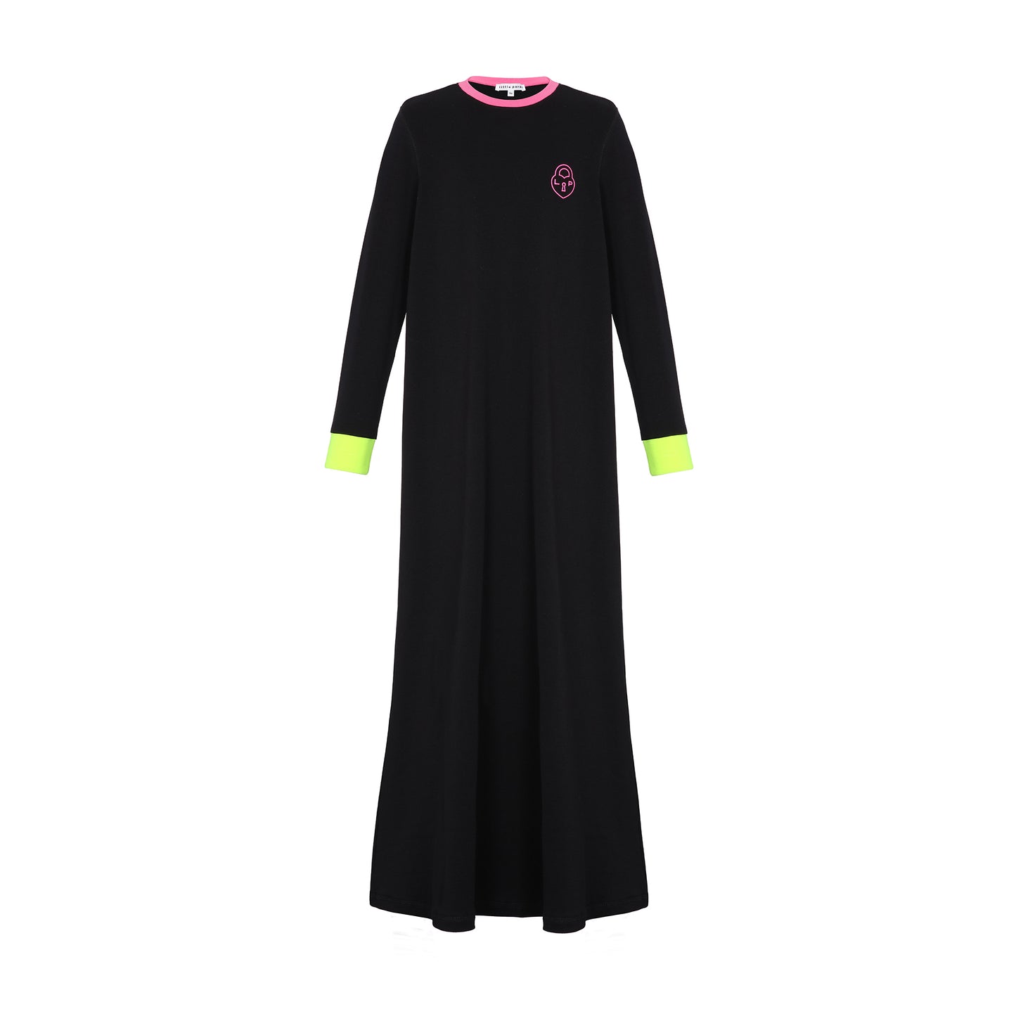 Black/Pink Heartlock Neon Cuff Nightgown