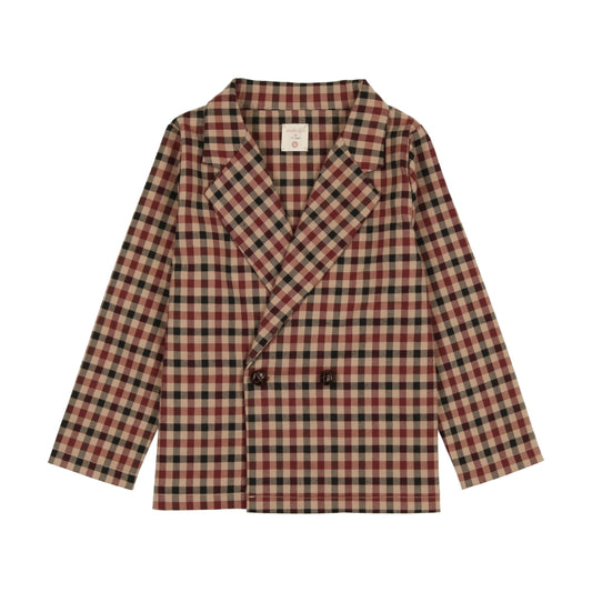 PLAID BLAZER TAN