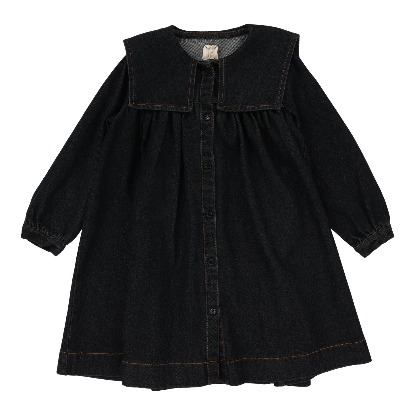 Pleated Sailor Dress Black Denim