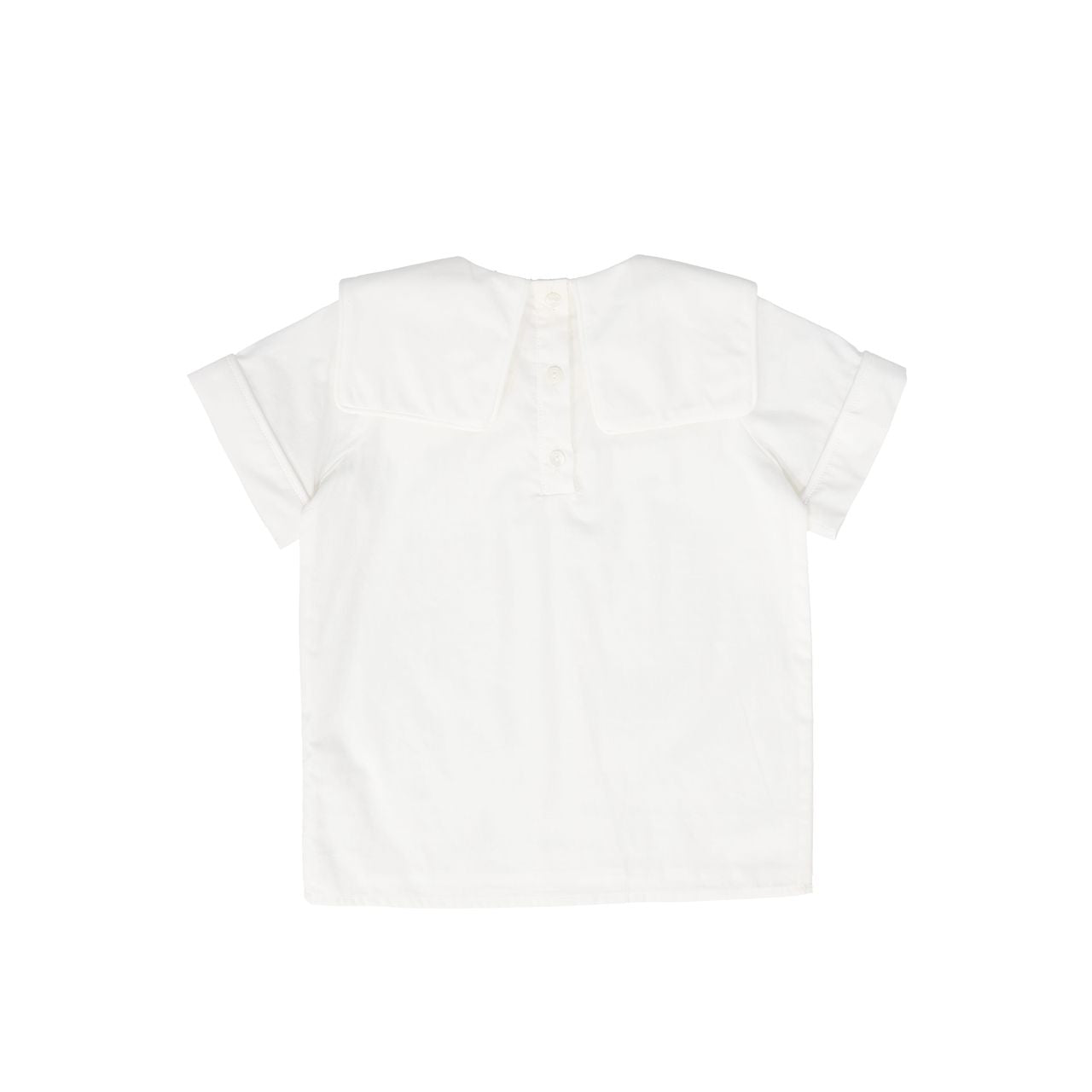 White Piped Trim Blouse