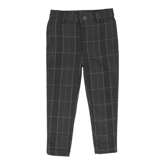 PRINTED PANTS GREY PLAID