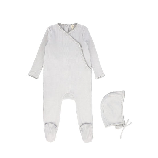 Blue Wrap Stitch Footie