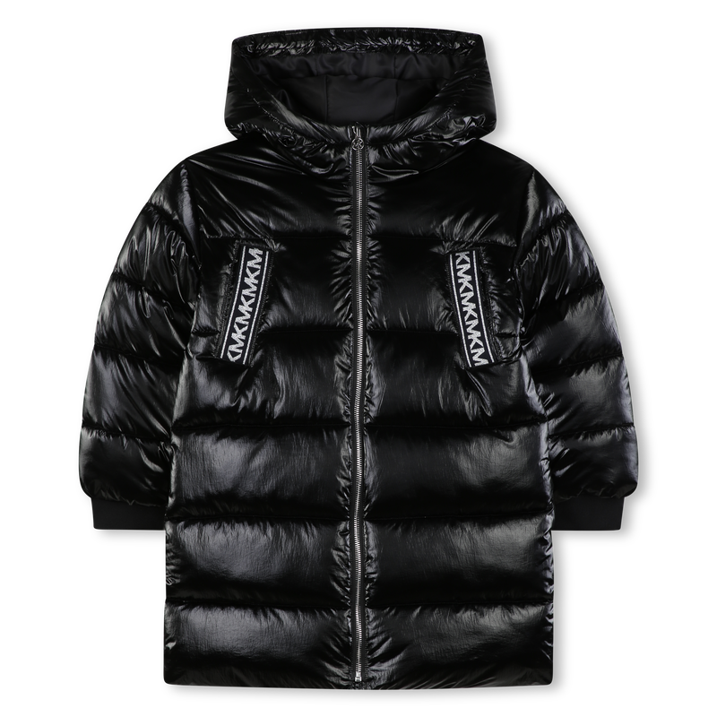 Hooded down jacket Black