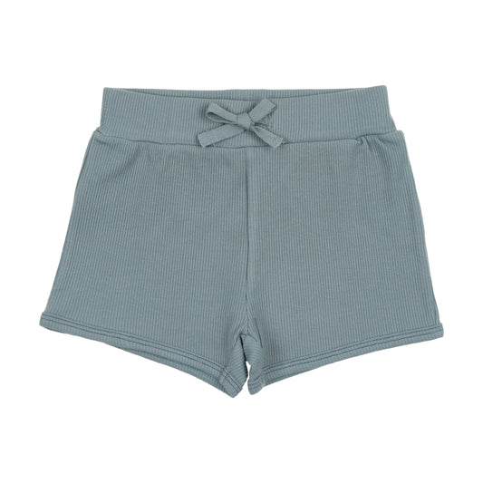 Ribbed Track Shorts - Ocean