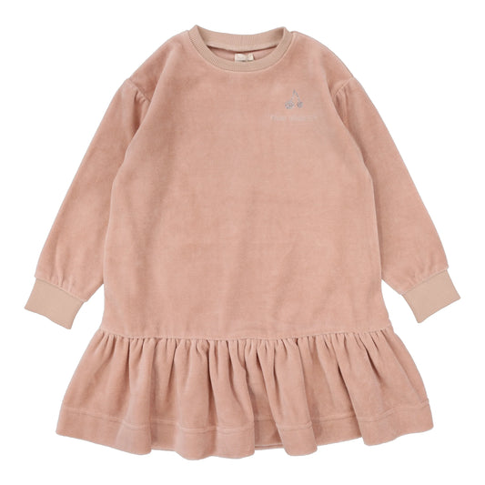 Rhinestone Velour Dress- Dusty Pink